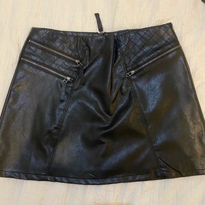 Black leather skirt